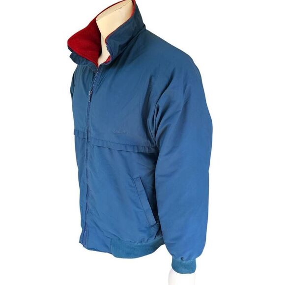 Vintage Cabela’s Men’s Large Blue Nylon Jacket Red Fleece Lining Canada hunting - Picture 3 of 11
